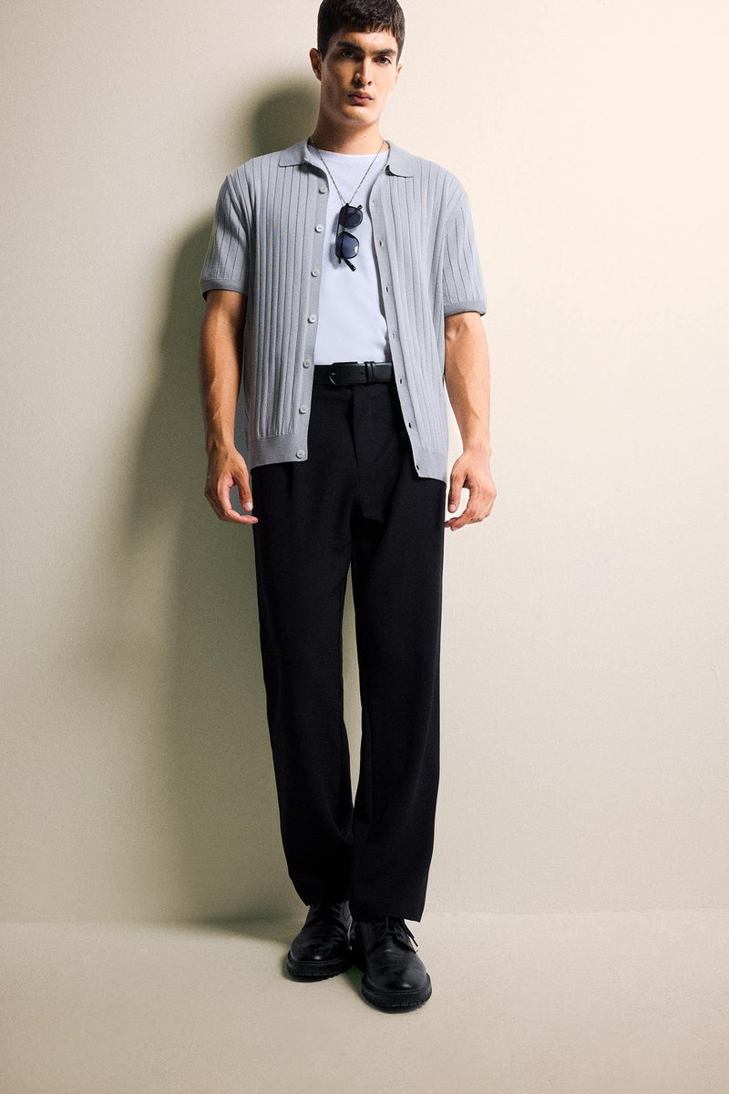 DeFacto Grey Man Standard Fit Polo Collar Knitwear Short Sleeve Polo T-Shirt Casual - Image 3